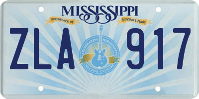 MS license plate ZLA917
