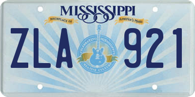 MS license plate ZLA921