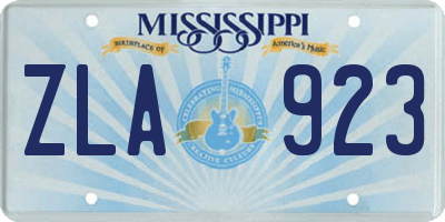 MS license plate ZLA923