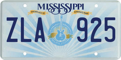 MS license plate ZLA925