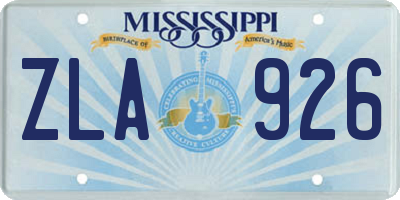 MS license plate ZLA926