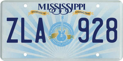 MS license plate ZLA928