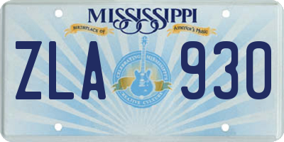 MS license plate ZLA930