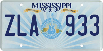 MS license plate ZLA933