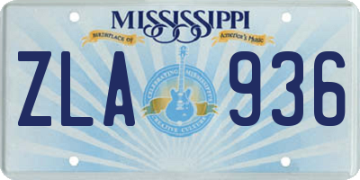 MS license plate ZLA936