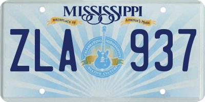 MS license plate ZLA937