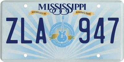 MS license plate ZLA947