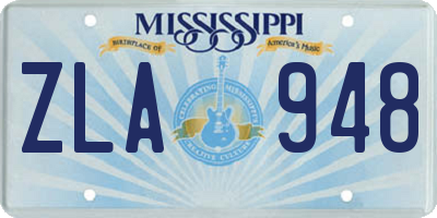 MS license plate ZLA948