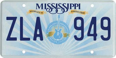 MS license plate ZLA949