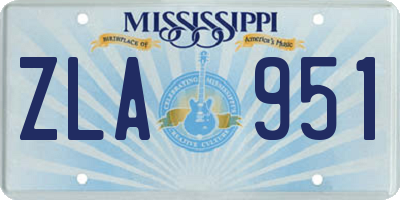 MS license plate ZLA951
