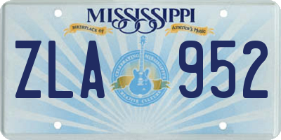 MS license plate ZLA952