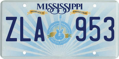 MS license plate ZLA953