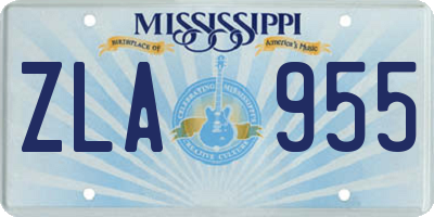 MS license plate ZLA955