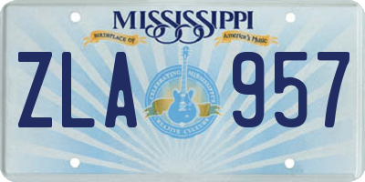 MS license plate ZLA957