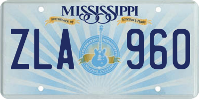 MS license plate ZLA960