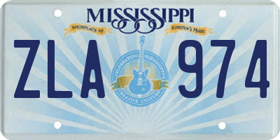 MS license plate ZLA974