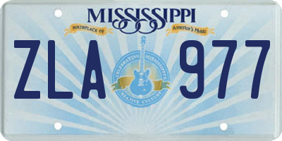 MS license plate ZLA977