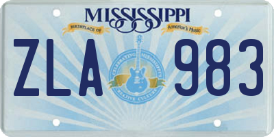 MS license plate ZLA983