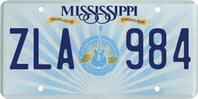 MS license plate ZLA984