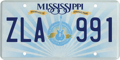 MS license plate ZLA991