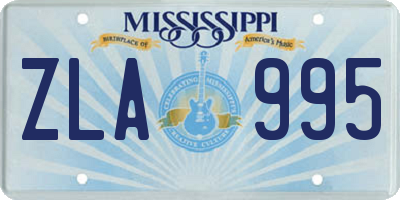 MS license plate ZLA995