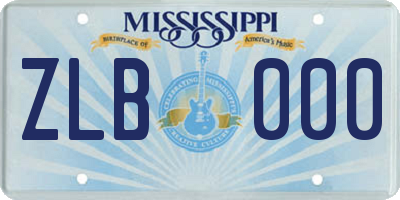 MS license plate ZLB000