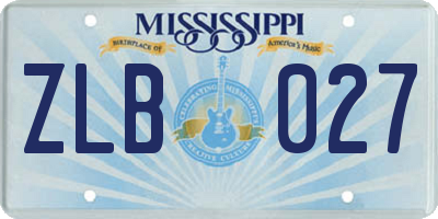 MS license plate ZLB027