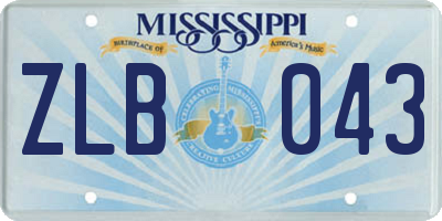 MS license plate ZLB043