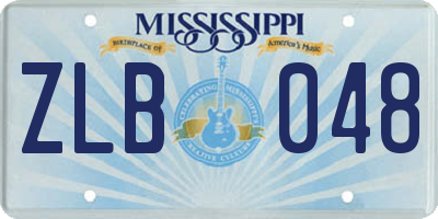 MS license plate ZLB048