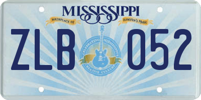MS license plate ZLB052