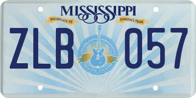 MS license plate ZLB057