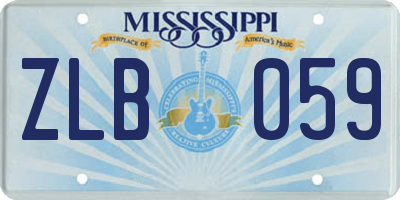 MS license plate ZLB059