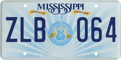 MS license plate ZLB064