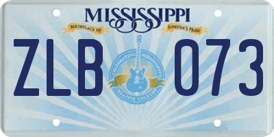 MS license plate ZLB073