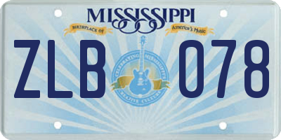 MS license plate ZLB078