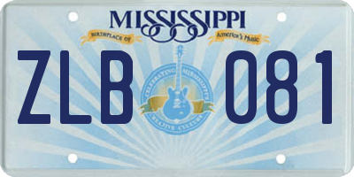 MS license plate ZLB081