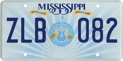 MS license plate ZLB082