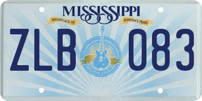 MS license plate ZLB083
