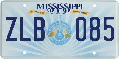 MS license plate ZLB085