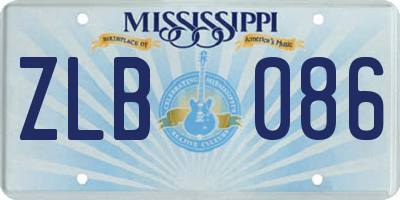 MS license plate ZLB086