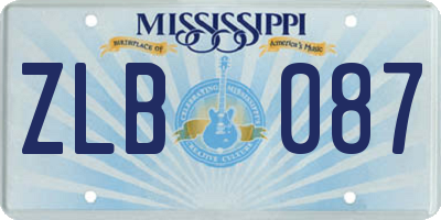 MS license plate ZLB087