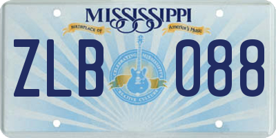 MS license plate ZLB088