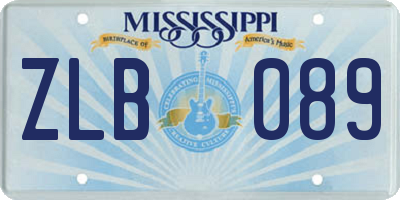 MS license plate ZLB089