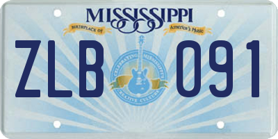 MS license plate ZLB091