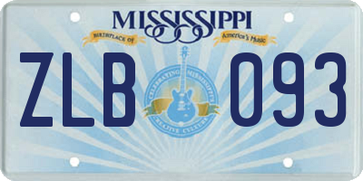 MS license plate ZLB093