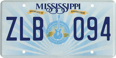 MS license plate ZLB094