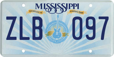 MS license plate ZLB097