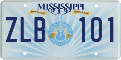 MS license plate ZLB101