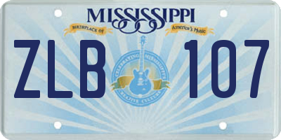 MS license plate ZLB107