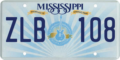 MS license plate ZLB108
